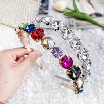 Wholesale Fashion Bling Rhinestone Glass Stone Metal Hair Jewelry Headband for Girl 2020
